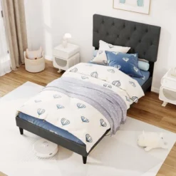 Costway Twin/Full/Queen Size Bed Frame With Button-Tufted Headboard & Wooden Slats Easy Assembly 17 Costway Twin/Full/Queen Size Bed Frame With Button-Tufted Headboard & Wooden Slats Easy Assembly -Nexera Furniture Store GUEST 3dc927f1 f9ea 4417 9d68 b3d59d5efe7f