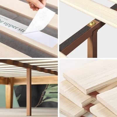 Moiz 14" Wood Platform Bed Frame Natural - Zinus 5 Moiz 14" Wood Platform Bed Frame Natural - Zinus - Image 3