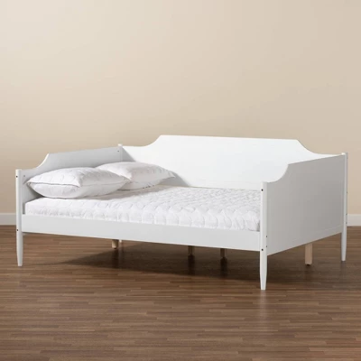 Full Alya Traditional Wood Daybed White - Baxton Studio 8 Full Alya Traditional Wood Daybed White - Baxton Studio - Image 6