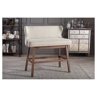 Gradisca Modern And Contemporary Fabric Button Tufted Upholstered Bar Bench Banquette - Baxton Studio 5 Gradisca Modern And Contemporary Fabric Button Tufted Upholstered Bar Bench Banquette - Baxton Studio - Image 3