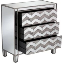 Studio 55D Mirrored Chevron 32" Wide 3-Drawer Accent Chest -Nexera Furniture Store GUEST 4199a348 cfb1 4d5d 9a88 f7874cfcfe7d