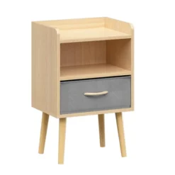 Kumasinova Wood Nightstand With Foldable Fabric Drawers,Night Stand With Double Storage,Bedside Table For Kids&Adults,Side Table For Bedroom -Nexera Furniture Store GUEST 424a45f4 2b46 4151 b0df a1e0b65435ef