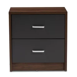Hansel 2 Drawer And Finished Nightstand Brown/Gray - Baxton Studio -Nexera Furniture Store GUEST 426afb88 e058 448d a1d5 c738f37b80c3