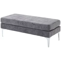HOMCOM 47.75 Inches End Of Bed Bench, Upholstered Entryway Bench With Double Layer Seat Cushions And Steel Legs, Bedroom Bench -Nexera Furniture Store GUEST 4271afe5 937f 45dd 8d83 294fa44bff51