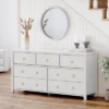7-Drawer Dresser For Bedroom, White Modern Tall Chest Of Drawers - Storage Dresser With Anti-Tip Design, Robot Vacuum Friendly -Nexera Furniture Store GUEST 4337fbab 3600 4161 b7bb 31bb88fa2977