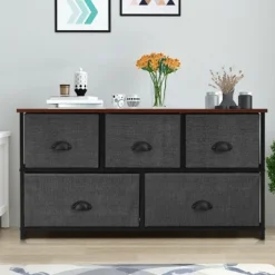 Costway 5 Drawers Dresser Storage Unit Side Table Display Organizer Dorm Room Wood Black -Nexera Furniture Store GUEST 43ea4028 6ffe 4983 ac6e 04300ec9d254