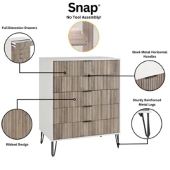 Manhattan Comfort Dumbo 2pc Modern 5 Drawer Dresser And 2 Drawer Nightstand Set -Nexera Furniture Store GUEST 4456085e 1210 46bc b59a 0685cde7e4cb