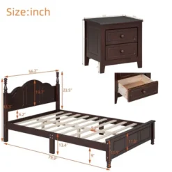3-Pieces Bedroom Sets,Queen Size Wood Platform Bed, Two Nightstands With 2 Drawers For Each-Cuddlewood 10 3-Pieces Bedroom Sets,Queen Size Wood Platform Bed, Two Nightstands With 2 Drawers For Each-Cuddlewood -Nexera Furniture Store GUEST 463b169b 35da 4a5e aff9 e709600d64df
