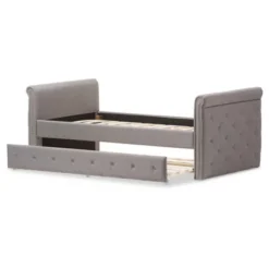 Twin Swanson Modern And Contemporary Fabric Tufted Daybed With Roll-Out Trundle Guest Bed Gray - Baxton Studio: Polyester Upholstery, Nailhead Detail -Nexera Furniture Store GUEST 487374e1 9c76 4987 9af1 8d2770208d84