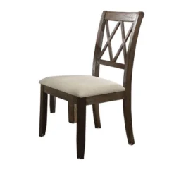 Set Of 2 26" Claudia Dining Chairs Beige Linen/Salvage Brown - Acme Furniture -Nexera Furniture Store GUEST 488506c6 91eb 4f83 a00b d84228ce7e39