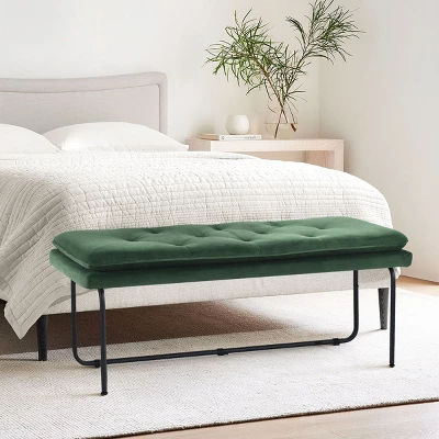 Nano 48" Upholstered Modern Double Layered Cushion Bedroom Bench - The Pop Maison 12 Nano 48" Upholstered Modern Double Layered Cushion Bedroom Bench - The Pop Maison - Image 10
