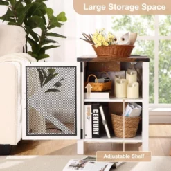 Nightstand With Charging Station, 18" Farmhouse Night Stand End Table With Barn Door, Rustic Wood Sofa Side Table 13 Nightstand With Charging Station, 18" Farmhouse Night Stand End Table With Barn Door, Rustic Wood Sofa Side Table -Nexera Furniture Store GUEST 49b59f01 de84 4301 9a67 37e72d3a3494