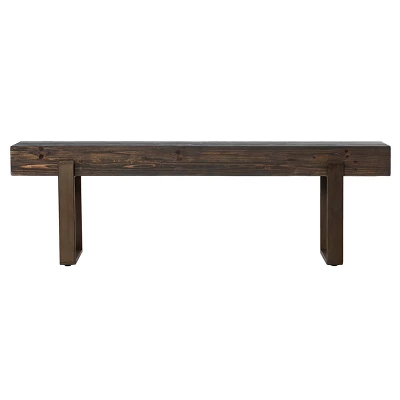 Dartem Rustic Industrial Bench Brown - Aiden Lane 4 Dartem Rustic Industrial Bench Brown - Aiden Lane - Image 2
