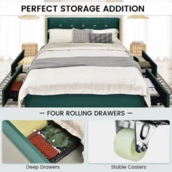 Costway Full/Queen Upholstered Bed Frame With 4 Storage Drawers Headboard -Nexera Furniture Store GUEST 4b24514c 46e6 43e3 9075 0639bc68c619