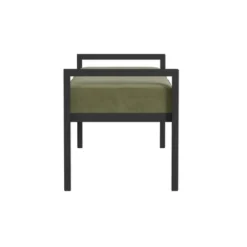 Modern Metal Bench Light Sage Green Velvet - HomePop -Nexera Furniture Store GUEST 4bb39395 ec58 4d04 9b0c cded3174bf82
