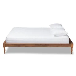 Romy Wood Bed Frame Ash Walnut - Baxton Studio
