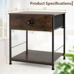 Tangkula 2-tier Nightstand Bedside End Sofa Coffee Table For Bedroom Living Room -Nexera Furniture Store GUEST 4deb6c96 e544 4ab3 8d6d 4db8bd698d77