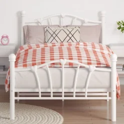 Garvee Twin Bed Frame For Girls, Metal Twin Size Bed Frame With Sweet Heart-Shape Headboard And Footboard, No Box Spring Needed, Easy Assembly -Nexera Furniture Store GUEST 4e576e18 ce88 46a7 be1f 32afc185cf4f