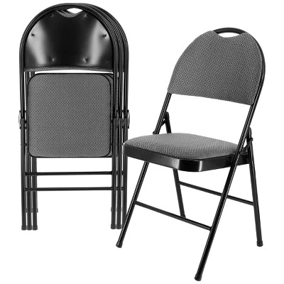 Elama 4 Piece Metal Folding Chair With Padded Seats In Dark Blue 9 Elama 4 Piece Metal Folding Chair With Padded Seats In Dark Blue - Image 7