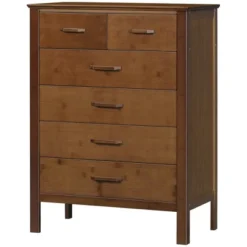 HOMCOM Tall Dresser For Bedroom, 6 Drawer Dresser, Chest Of Drawers With Bamboo Frame, Brown -Nexera Furniture Store GUEST 4effb9fc 5088 4404 a62a 61e99abc689c