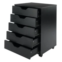 Halifax 5 Drawer Cabinet With Casters Black - Winsome