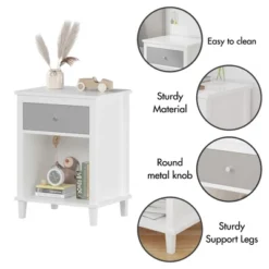 Grungis Wooden Nightstands With One Drawer One Shelf,Night Stand With Silver Handle For Bedroom,Living Room 12 Grungis Wooden Nightstands With One Drawer One Shelf,Night Stand With Silver Handle For Bedroom,Living Room -Nexera Furniture Store GUEST 4fe47177 cc7c 4d0f 81ab d82b21508cda