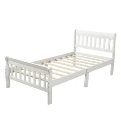 Twin Size Wood Platform Bed With Headboard, Footboard And Wooden Slat Support-ModernLuxe -Nexera Furniture Store GUEST 5178062b 501e 4cf4 b703 bdb8f6bb2d3f