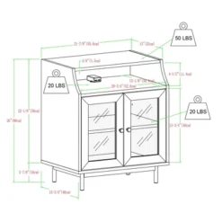 Fluted Glass Double Door Nightstand With USB Port - Saracina Home -Nexera Furniture Store GUEST 522310c6 5a37 4d2b a1a1 802d0290778d