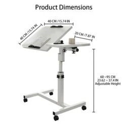 Overbed Table With Height Adjustable, Over Bed Table Movable Rolling Bedside Table Standing With Wheels, Desk Table With 0-90 Degrees Tilting -Nexera Furniture Store GUEST 52d8118c 6a91 4d3e 8174 32bbe12f2a15