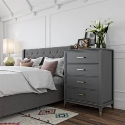 Westerleigh 4 Drawer Dresser Gray - CosmoLiving By Cosmopolitan