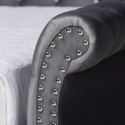 Abbie Velvet Fabric Upholstered Crystal Tufted Daybed With Trundle - Baxton Studio -Nexera Furniture Store GUEST 5375a46e 3ff6 4336 bb6a d7a223b923d9