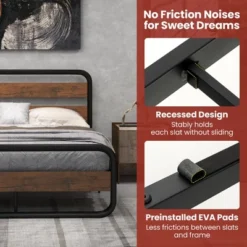 Costway Metal Bed Frame Arc Platform Headboard Footboard Mattress Foundation Black -Nexera Furniture Store GUEST 53ee759c d920 4258 a70e 08d2ae4917ad