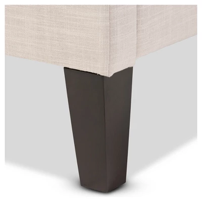 Lancashire Modern And Contemporary Linen Fabric Upholstered Bed Frame With Tapered Legs - Full - Baxton Studio 4 Lancashire Modern And Contemporary Linen Fabric Upholstered Bed Frame With Tapered Legs - Full - Baxton Studio - Image 2