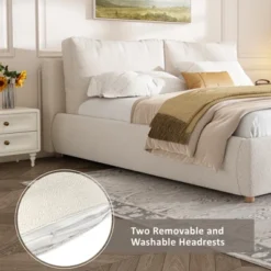 Christopher Knight Home Nicolas Boucle Upholstered Platform Bed With Removable Pillow Headboard 14 Christopher Knight Home Nicolas Boucle Upholstered Platform Bed With Removable Pillow Headboard -Nexera Furniture Store GUEST 555dbd71 427f 4456 bf72 be09bb43283a