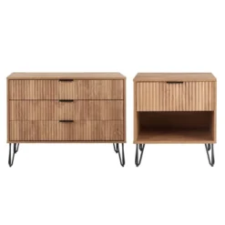 Manhattan Comfort Dumbo 2pc Modern 3 Drawer Dresser And 1 Drawer Nightstand Set -Nexera Furniture Store GUEST 55fcdc6a 6d00 4820 8d92 d4b517657a11