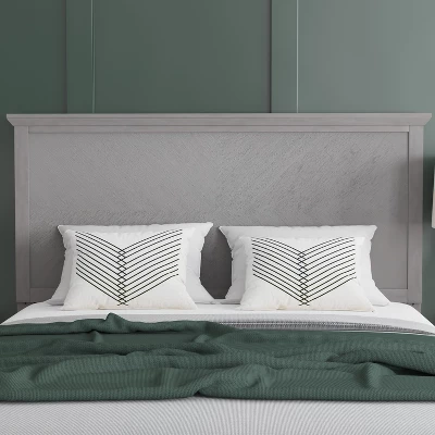 Emma And Oliver Herring Bone Wooden Adjustable Headboard Only 4 Emma And Oliver Herring Bone Wooden Adjustable Headboard Only - Image 2