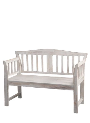 Sullivans White Wooden Bench 33"H Off-White 4 Sullivans White Wooden Bench 33"H Off-White - Image 2
