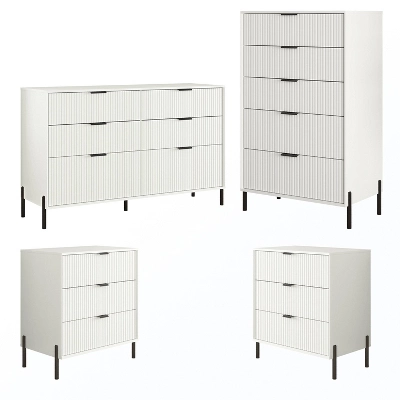 Festivo 4pc Modern Elegance Bedroom Chest And 6 Drawer Dresser And 3 Drawer Nightstands Set 16 Festivo 4pc Modern Elegance Bedroom Chest And 6 Drawer Dresser And 3 Drawer Nightstands Set - Image 14