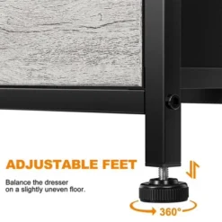 REAHOME 10 Drawer Steel Frame Bedroom Storage Organizer Chest Dresser With Waterproof Top, Adjustable Feet, And Wall Safety Attachment, Dark Taupe -Nexera Furniture Store GUEST 57ba2e41 719e 4a2f a9ed 68bc6fd0b8b2