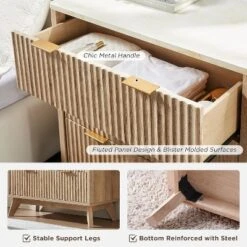 32" Tall Fluted Nightstand, Modern Side Table With Faux Marble Top, 3 Drawers End Table W/Storage, Bedside Table For Bedroom, Living Room 12 32" Tall Fluted Nightstand, Modern Side Table With Faux Marble Top, 3 Drawers End Table W/Storage, Bedside Table For Bedroom, Living Room -Nexera Furniture Store GUEST 58c046e0 be22 4948 b7f8 0ecdbee7f562