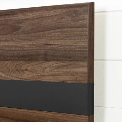 Queen Olvyn Complete Bed Natural Walnut/Charcoal - South Shore 6 Queen Olvyn Complete Bed Natural Walnut/Charcoal - South Shore - Image 4
