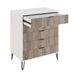 Manhattan Comfort Dumbo 2pc Modern 5 Drawer Dresser And 2 Drawer Nightstand Set -Nexera Furniture Store GUEST 5e10ccd4 8286 4c11 b2a6 45be43707a3c