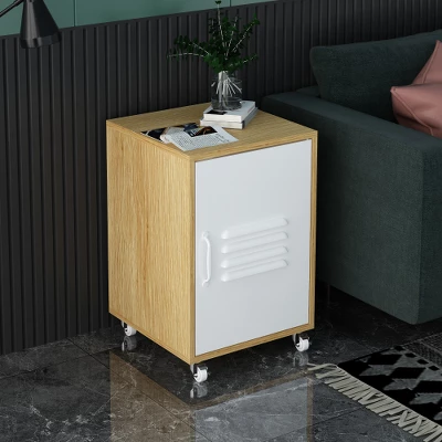Aash 1 Door White Nightstands With Storage And 1 Adjustable Inner Shelves-The Pop Home 4 Aash 1 Door White Nightstands With Storage And 1 Adjustable Inner Shelves-The Pop Home - Image 2