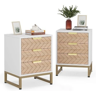 Tribesigns Modern 3 Drawers Nightstand Set Of 2 8 Tribesigns Modern 3 Drawers Nightstand Set Of 2 - Image 6