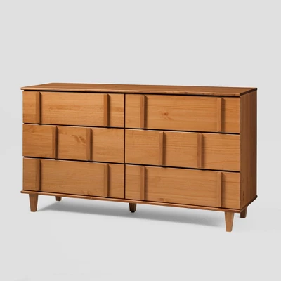 Modern Vertical Accent Solid Wood 6 Drawer Double Dresser - Saracina Home 12 Modern Vertical Accent Solid Wood 6 Drawer Double Dresser - Saracina Home - Image 10