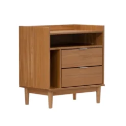Mid-Century Modern Solid Wood 2 Drawer Nightstand - Saracina Home -Nexera Furniture Store GUEST 6347beec 6794 4154 a08e 77242f294925