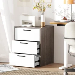 Costway 3 Drawer Dresser Chest Of Drawer Storage Cabinet With Wide Storage Space Organizer