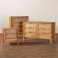 Baxton Studio Jenn Golden Brown Wood Japandi 3-Piece Storage Set With Distressed-Finished Rattan 18 Baxton Studio Jenn Golden Brown Wood Japandi 3-Piece Storage Set With Distressed-Finished Rattan -Nexera Furniture Store GUEST 6553feca e763 47ba 934c 879719afc301