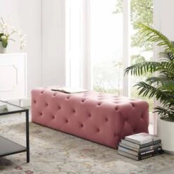 60" Amour Tufted Button Entryway Performance Velvet Bench Dusty Rose - Modway -Nexera Furniture Store GUEST 65719127 97aa 415b a949 f2211d09ecb6