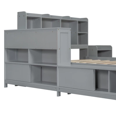 GDFStudio Oswald 4pcs Full Size Wooden Bedroom Furniture Sets With Shelves, Nightstand, Drawers And USB Ports 6 GDFStudio Oswald 4pcs Full Size Wooden Bedroom Furniture Sets With Shelves, Nightstand, Drawers And USB Ports - Image 4